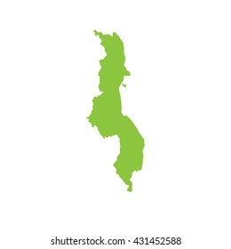 A Map of the country of Malawi