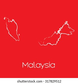 A Map of the country of Malaysia