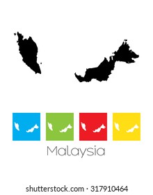 A Map of the country of Malaysia