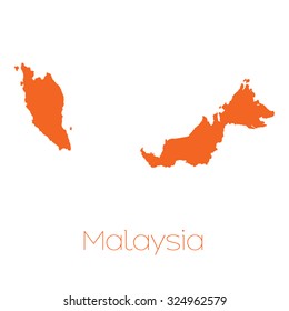 A Map of the country of Malaysia