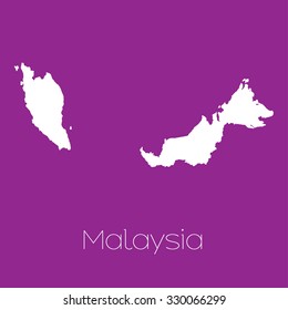 A Map of the country of Malaysia