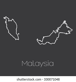 A Map of the country of Malaysia