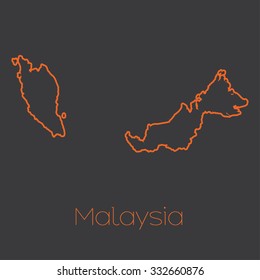 A Map of the country of Malaysia