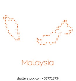 A Map of the country of Malaysia