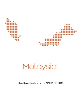 A Map of the country of Malaysia