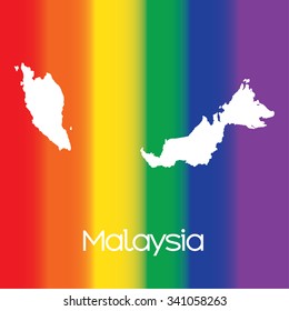 A Map of the country of Malaysia