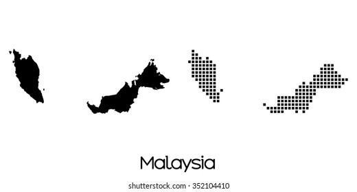 Eine Karte des Landes Malaysia