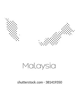 A Map of the country of Malaysia