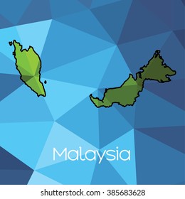 A Map of the country of Malaysia
