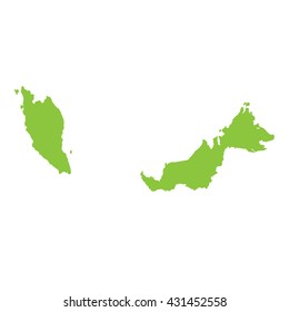 A Map of the country of Malaysia