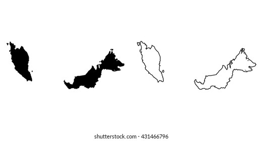 A Map of the country of Malaysia