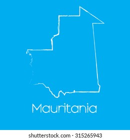 A Map of the country of Mauritania