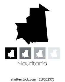 A Map of the country of Mauritania