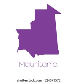 A Map of the country of Mauritania