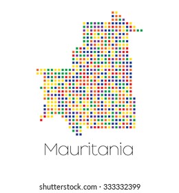 A Map of the country of Mauritania