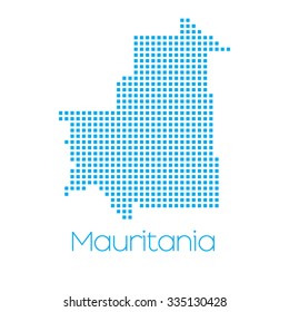 A Map of the country of Mauritania
