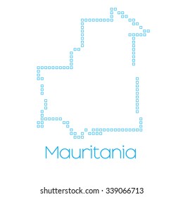A Map of the country of Mauritania