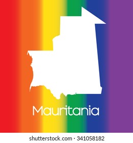 A Map of the country of Mauritania