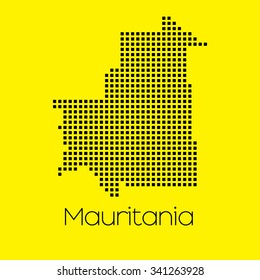 A Map of the country of Mauritania