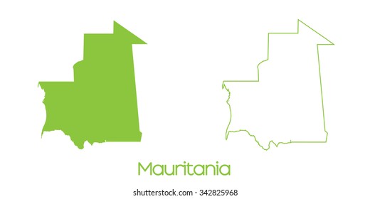 A Map of the country of Mauritania