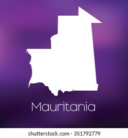 A Map of the country of Mauritania