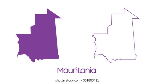 A Map of the country of Mauritania