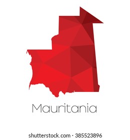 A Map of the country of Mauritania