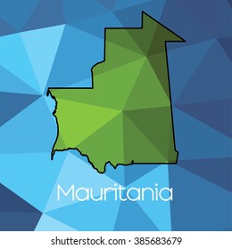 A Map of the country of Mauritania