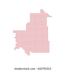 A Map of the country of Mauritania