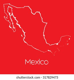 A Map of the country of Mexico