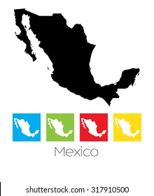 A Map of the country of Mexico