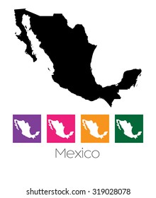 A Map of the country of Mexico