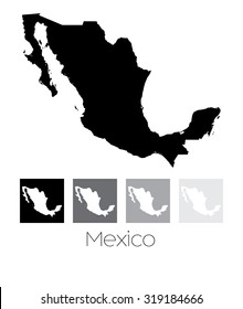 A Map of the country of Mexico