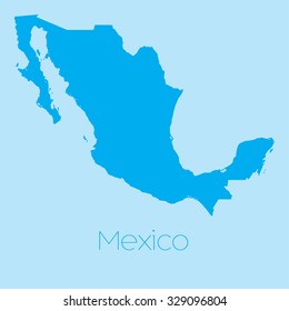 A Map of the country of Mexico