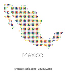 A Map of the country of Mexico