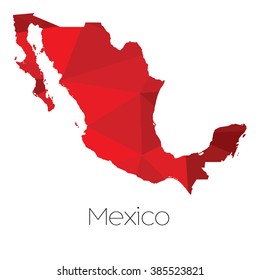 A Map of the country of Mexico