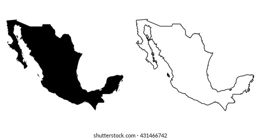 A Map of the country of Mexico