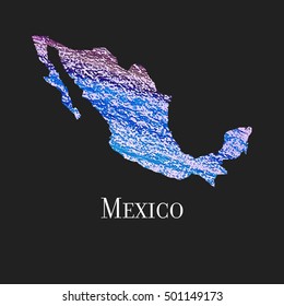 A Map of the country of Mexico. 
Illustration of Mexico. Mexico vector map. Silhouette of Mexico.