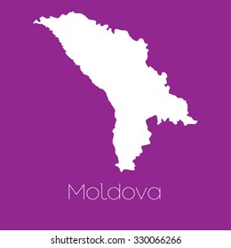 A Map of the country of Moldova