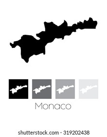 A Map of the country of Monaco