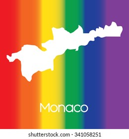 A Map of the country of Monaco