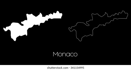 A Map of the country of Monaco