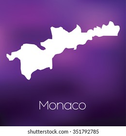 A Map of the country of Monaco