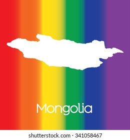 A Map of the country of Mongolia