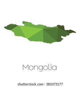 A Map of the country of Mongolia