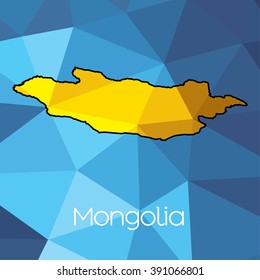 A Map of the country of Mongolia