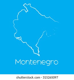 A Map of the country of Montenegro