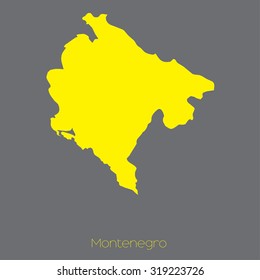 A Map of the country of Montenegro