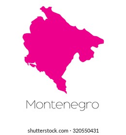 A Map of the country of Montenegro