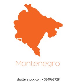 A Map of the country of Montenegro